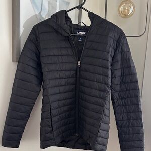 Lands' End Quilted Black Jacket